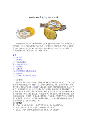 中医封包综合治疗仪的功效及应用.doc