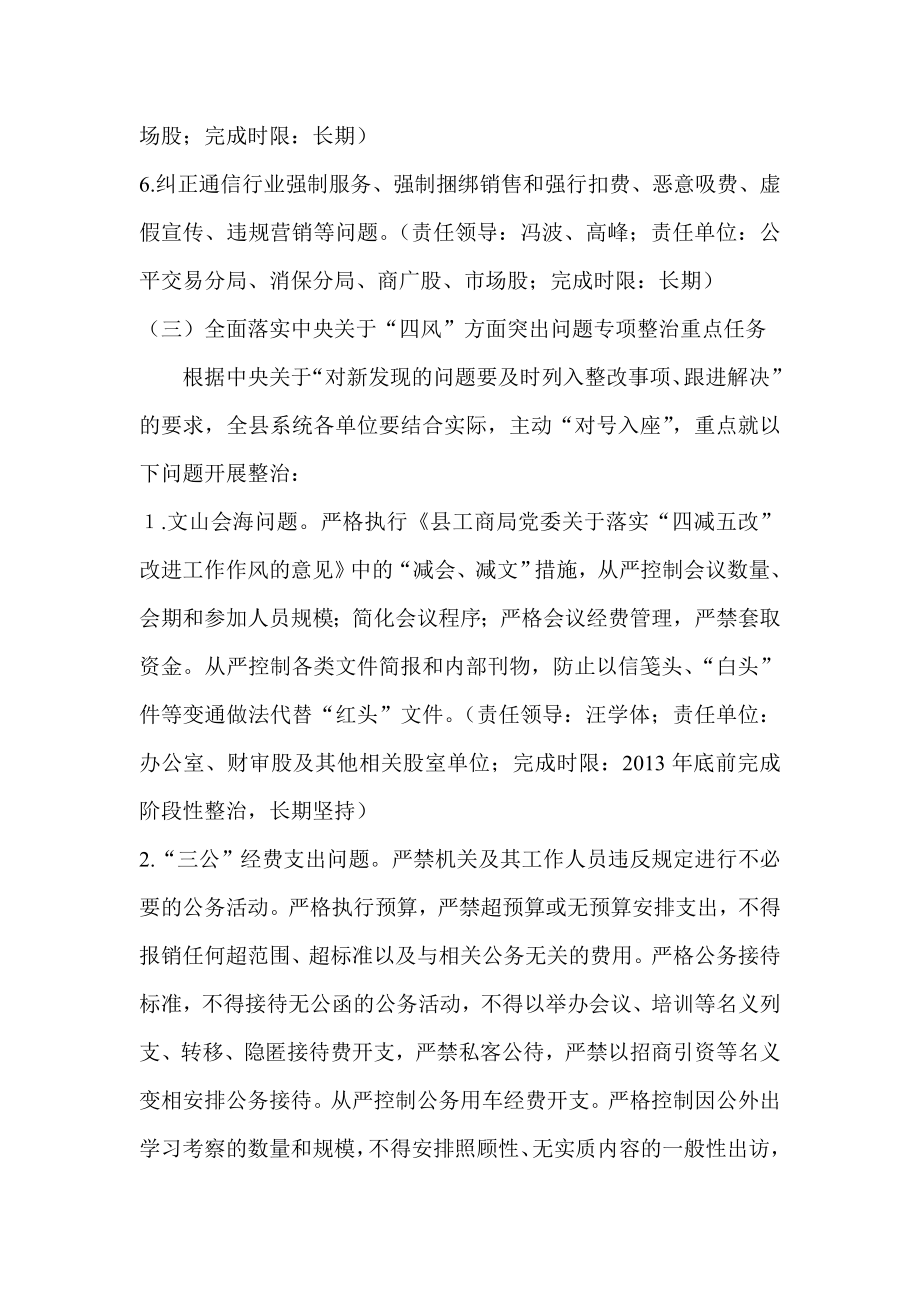 县工商系统四风方面突出问题专项整治工作方案.doc_第3页