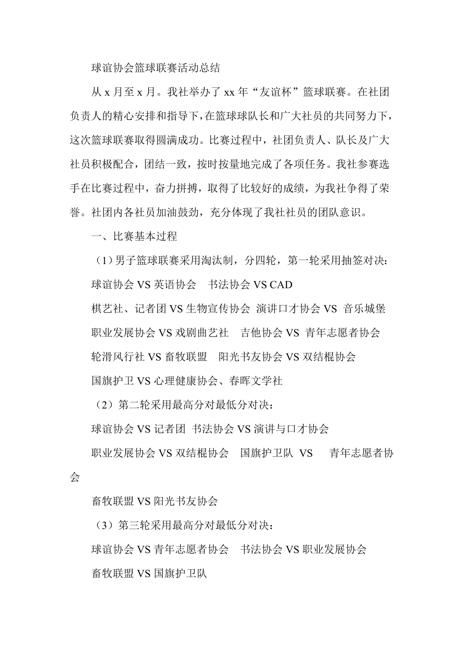 球谊协会篮球联赛活动总结.doc_第1页