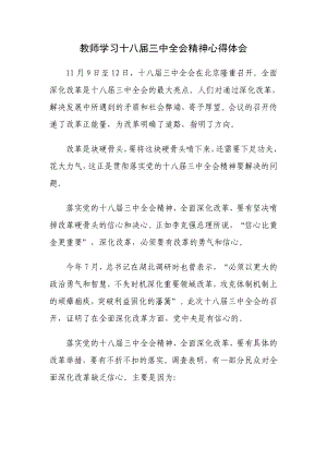 教师学习十八三中全会精神心得体会.doc