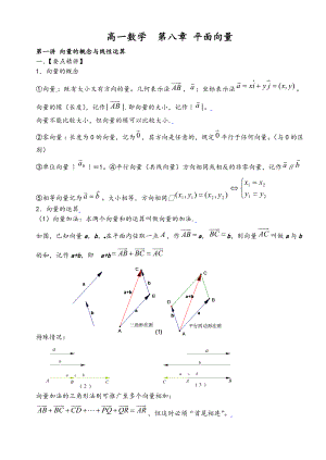 高一数学平面向量知识点及典型例题解析汇报.doc