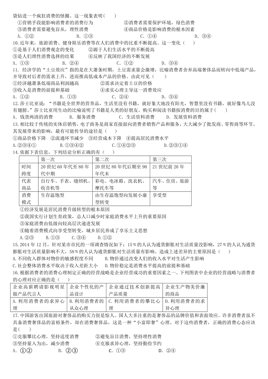 经济生活第三课练习题.doc_第2页