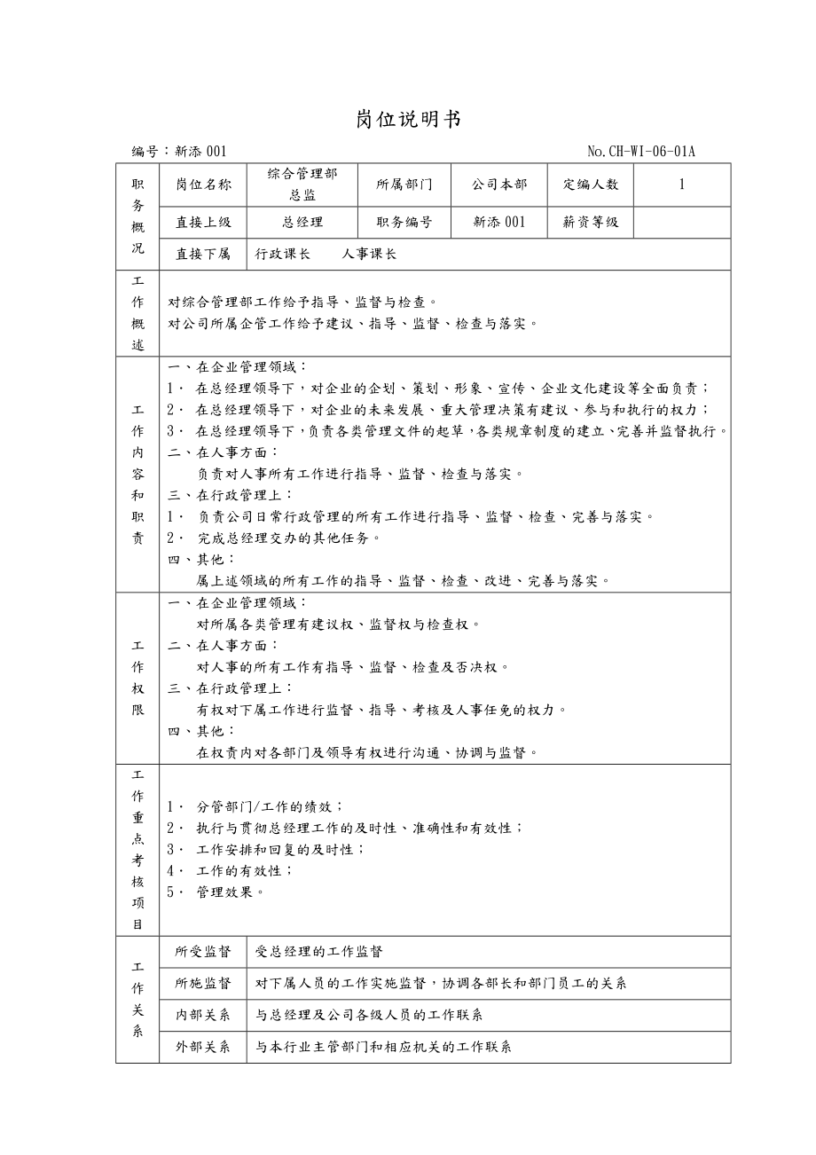 综合管理部部门职责说明书.doc_第2页