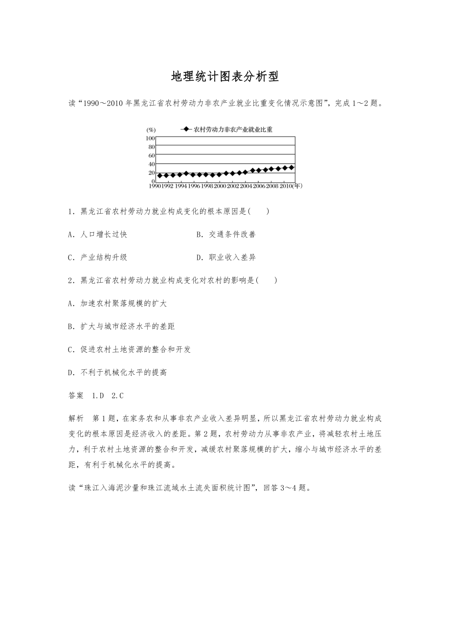 高三地理选择题专练：地理统计图表分析型练习题.docx_第1页