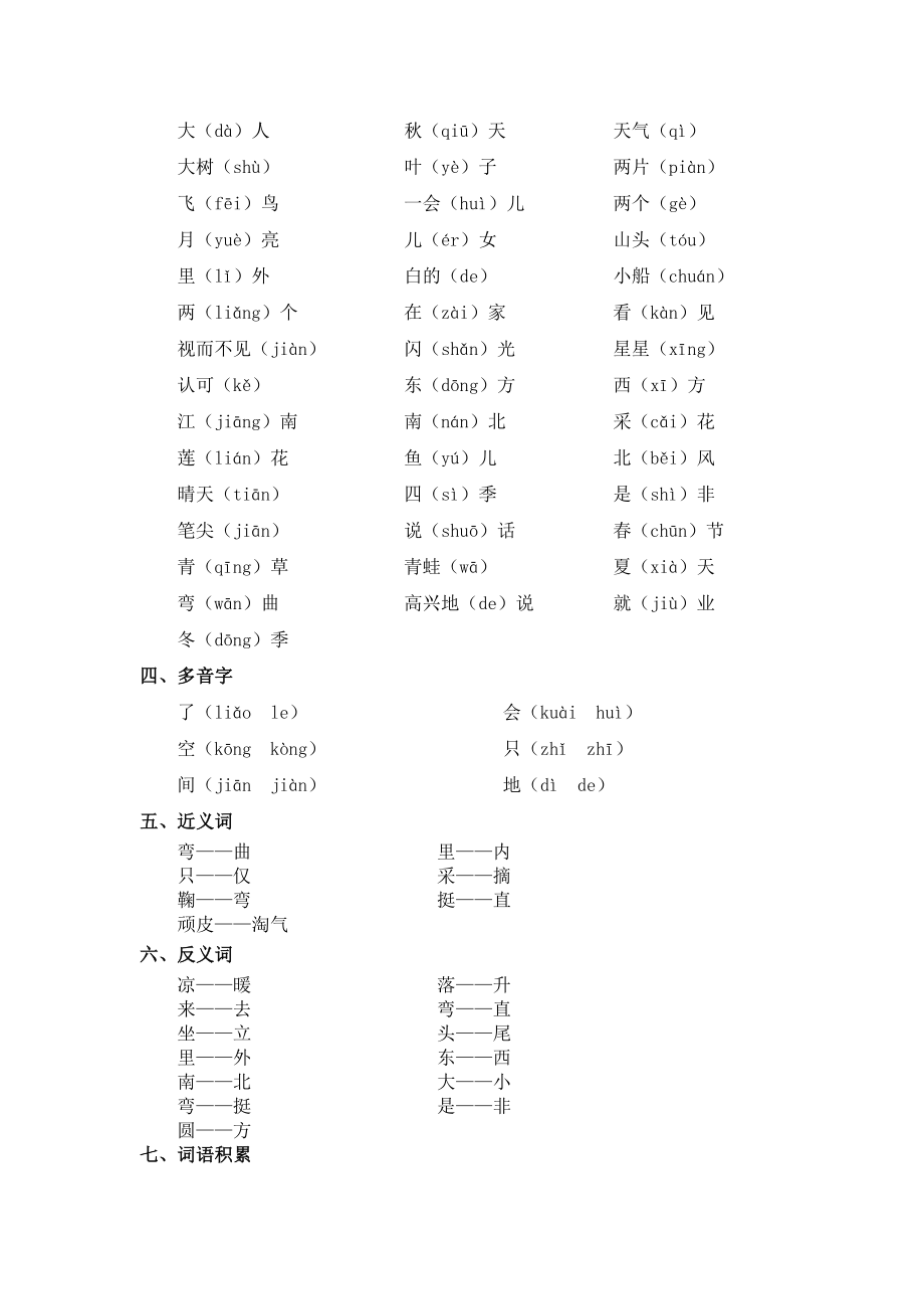 部编版一年级上册语文全册--知识点归纳.doc_第3页