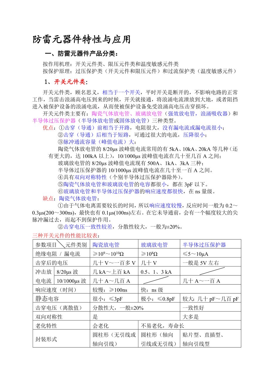 防雷元器件特性与应用1概要.doc_第1页