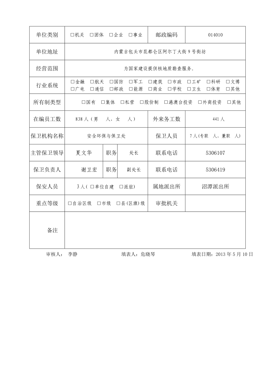 企事业治安保卫安全管理档案 模板.doc_第3页