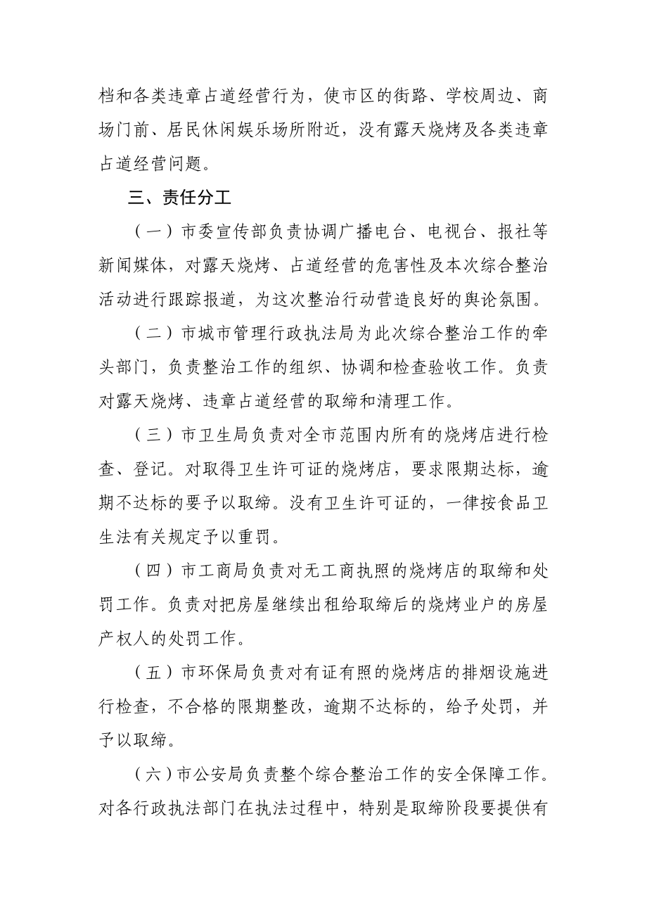 长市人民政府关于综合整治露天烧烤、占道经营行为的工作实施方案.doc_第2页