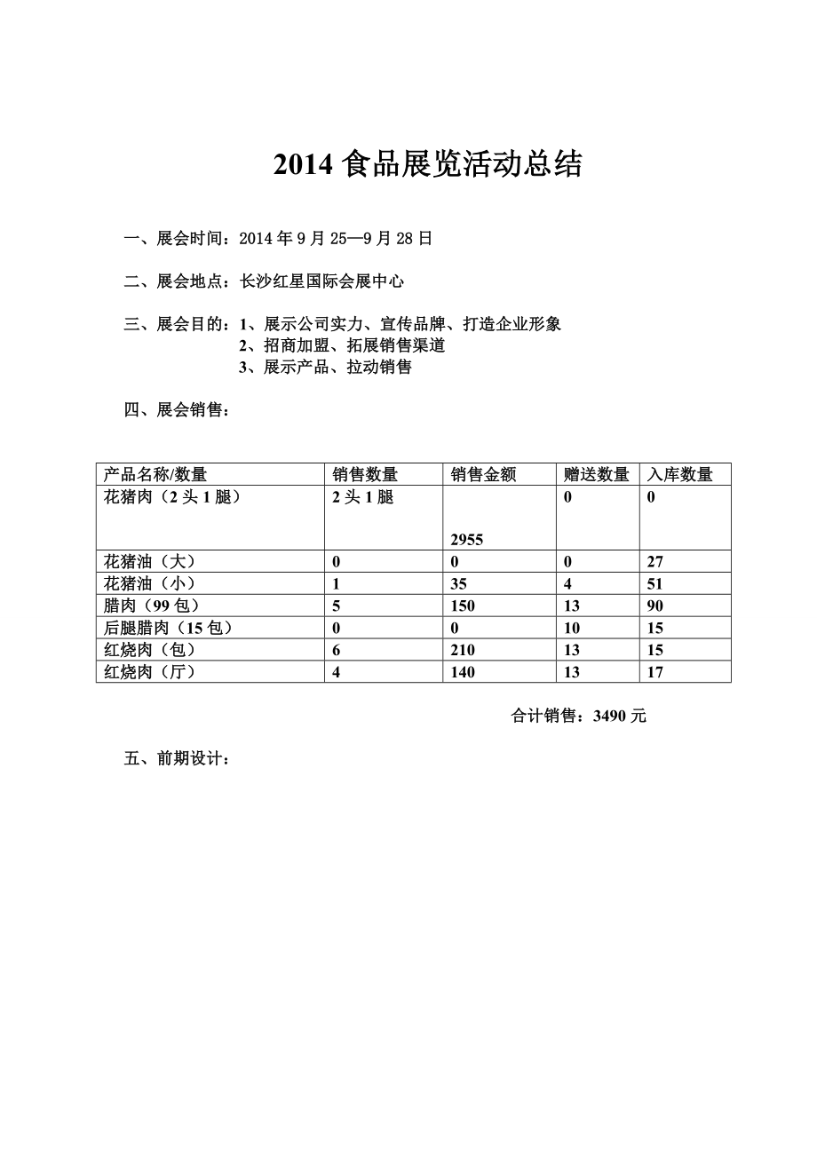 食品展览活动总结.doc_第1页