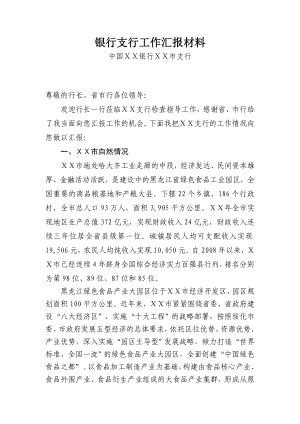 银行支行工作汇报材料.doc