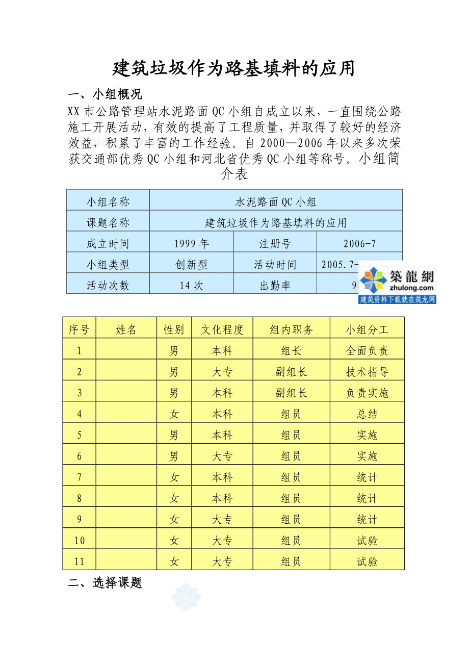 质量安全河北建筑垃圾作为公路路基填料的应用省优秀QC小组.docx_第1页