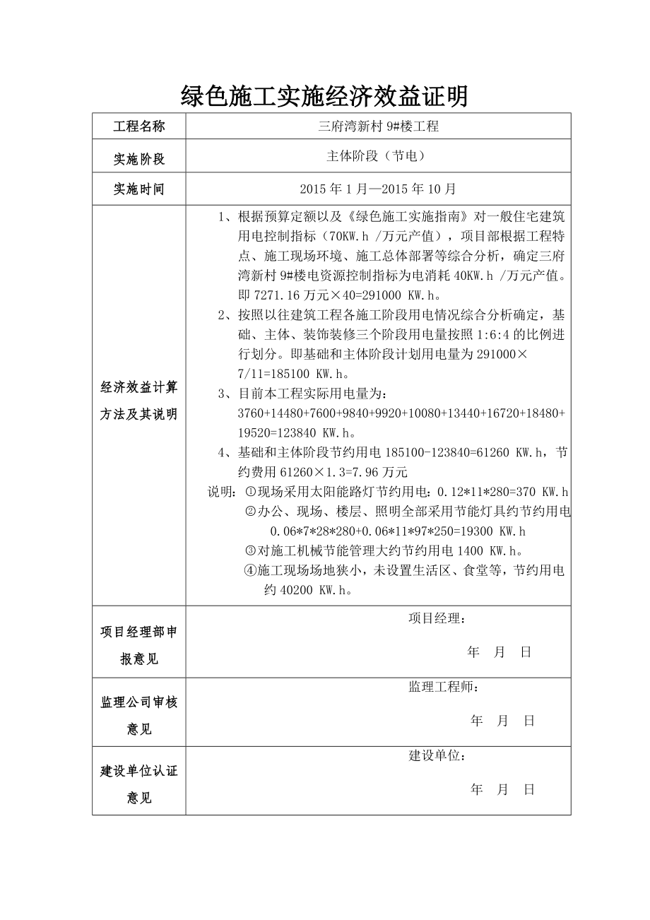 绿色施工实施经济效益证明(装修阶段).doc_第3页