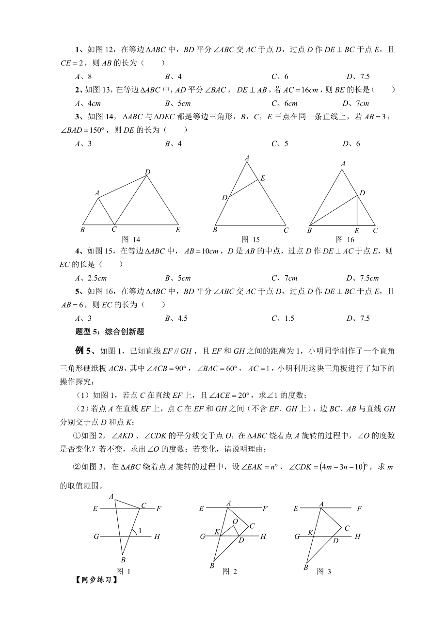 第24章《解直角三角形》培优专题1：直角三角形的性质.doc_第3页