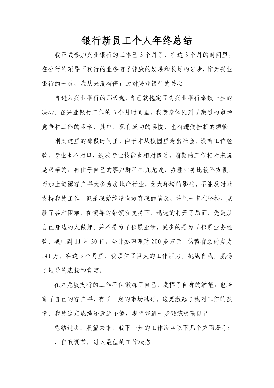 银行新员工个人终总结.doc_第1页