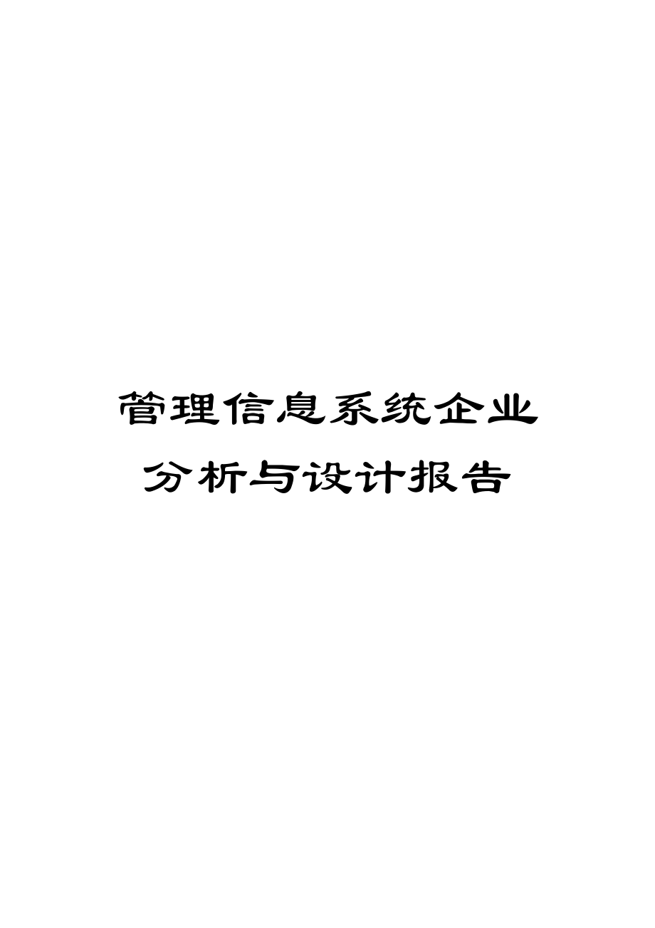 管理信息系统企业分析与设计报告模板.doc_第1页