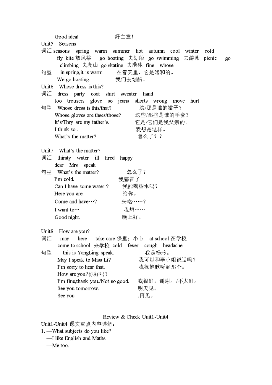 译林版小学英语四年级下知识点及语法知识要点汇总.doc_第2页