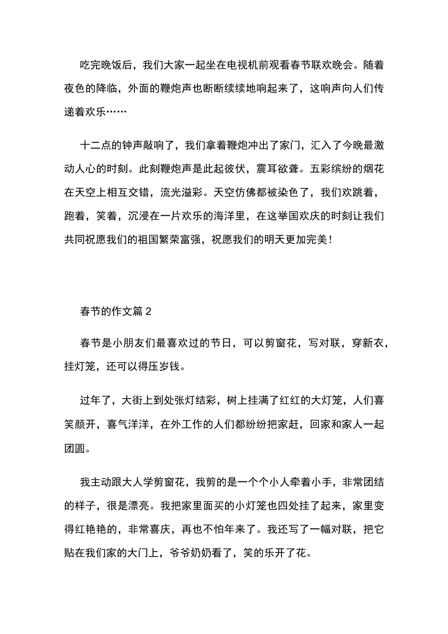 2023年版范文：关于春节作文（20篇）.docx_第2页