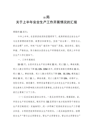 XX县上半年安全生产与应急管理工作落实情况汇报(.docx