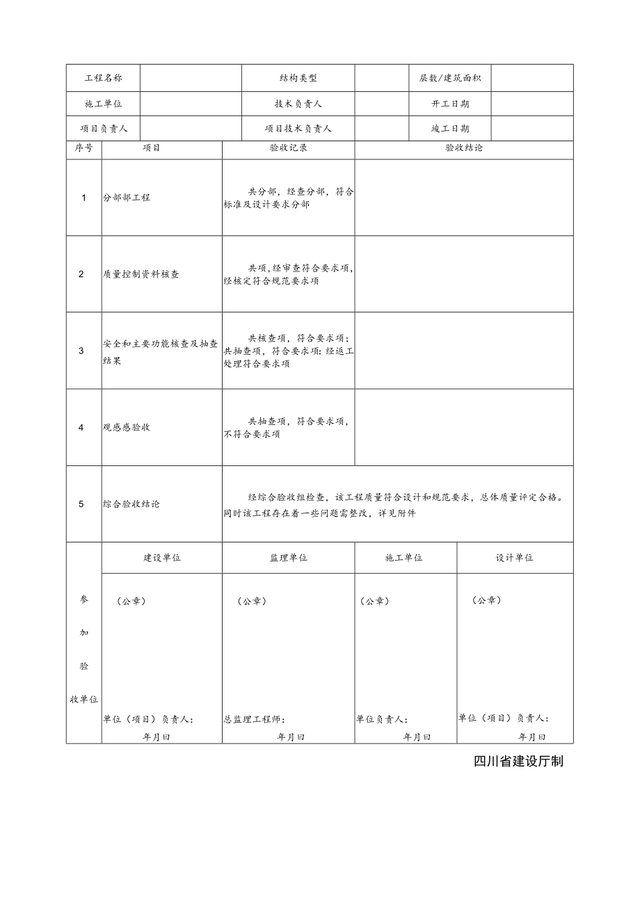 SG018单位工程质量竣工验收记录.docx_第2页