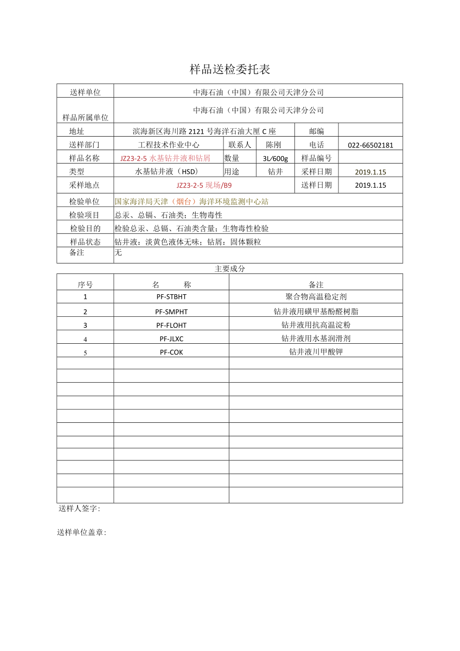 HSD样品送检委托表.docx_第1页