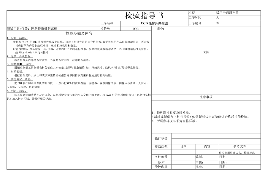 CCD 摄像头类检验指导书.docx_第1页