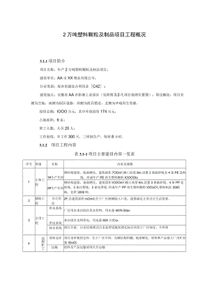 2 万吨塑料颗粒及制品项目工程概况.docx