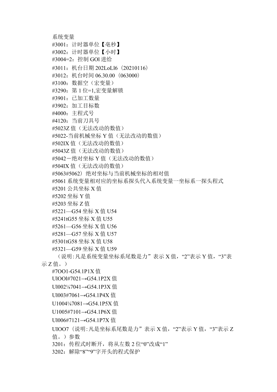 FANUC常用系统变量汇总+FANUC系统10种孔加工固定循环指令.docx_第1页