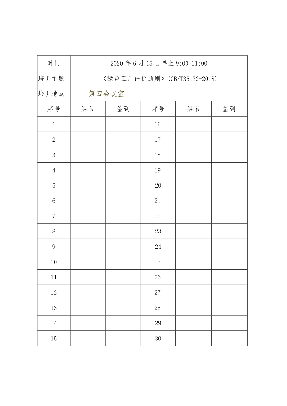 19绿色工厂相关员工培训通知、培训签到表、培训考评结果（补充、盖章）.docx_第3页