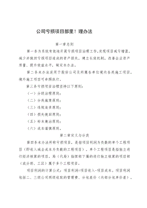 公司亏损项目治理管理办法.docx