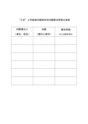 “三长”工作疑难问题报告和问题解决思路记录表.docx