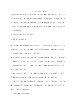 企业安全文化存在的误区.docx