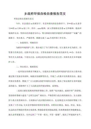 乡政府环保自检自查报告范文.docx