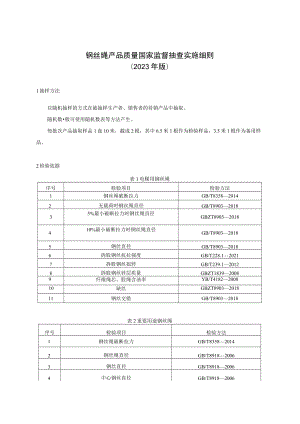 78 钢丝绳产品质量国家监督抽查实施细则（2023年版）.docx