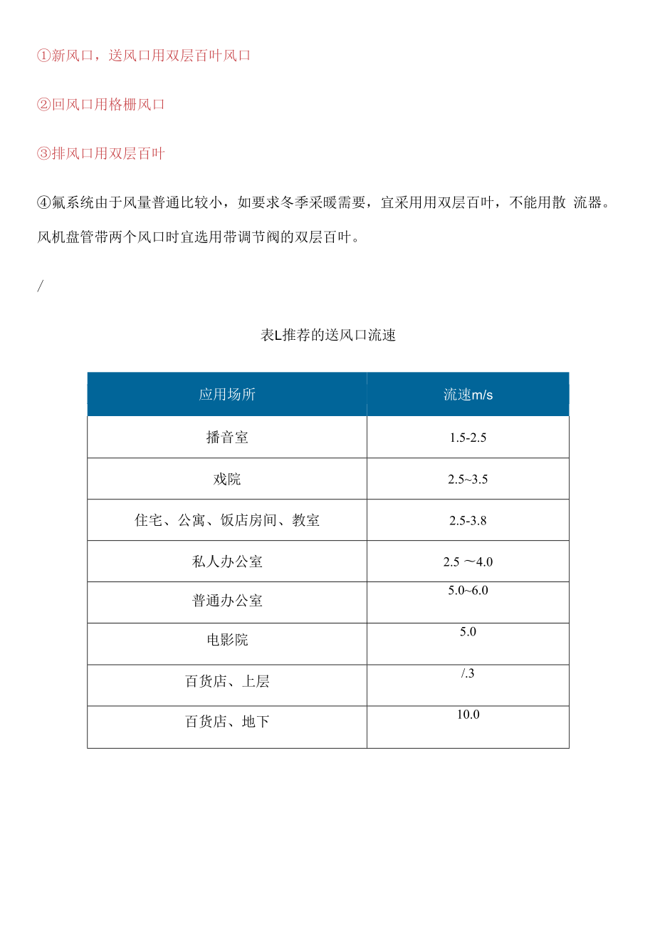 中央空调系统风道风速和风口的选择及中央空调收费方案及收费计算方法.docx_第3页