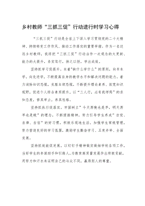 乡村教师“三抓三促”行动进行时学习心得.docx