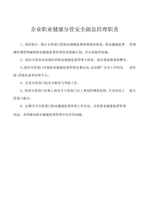 企业职业健康分管安全副总经理职责.docx