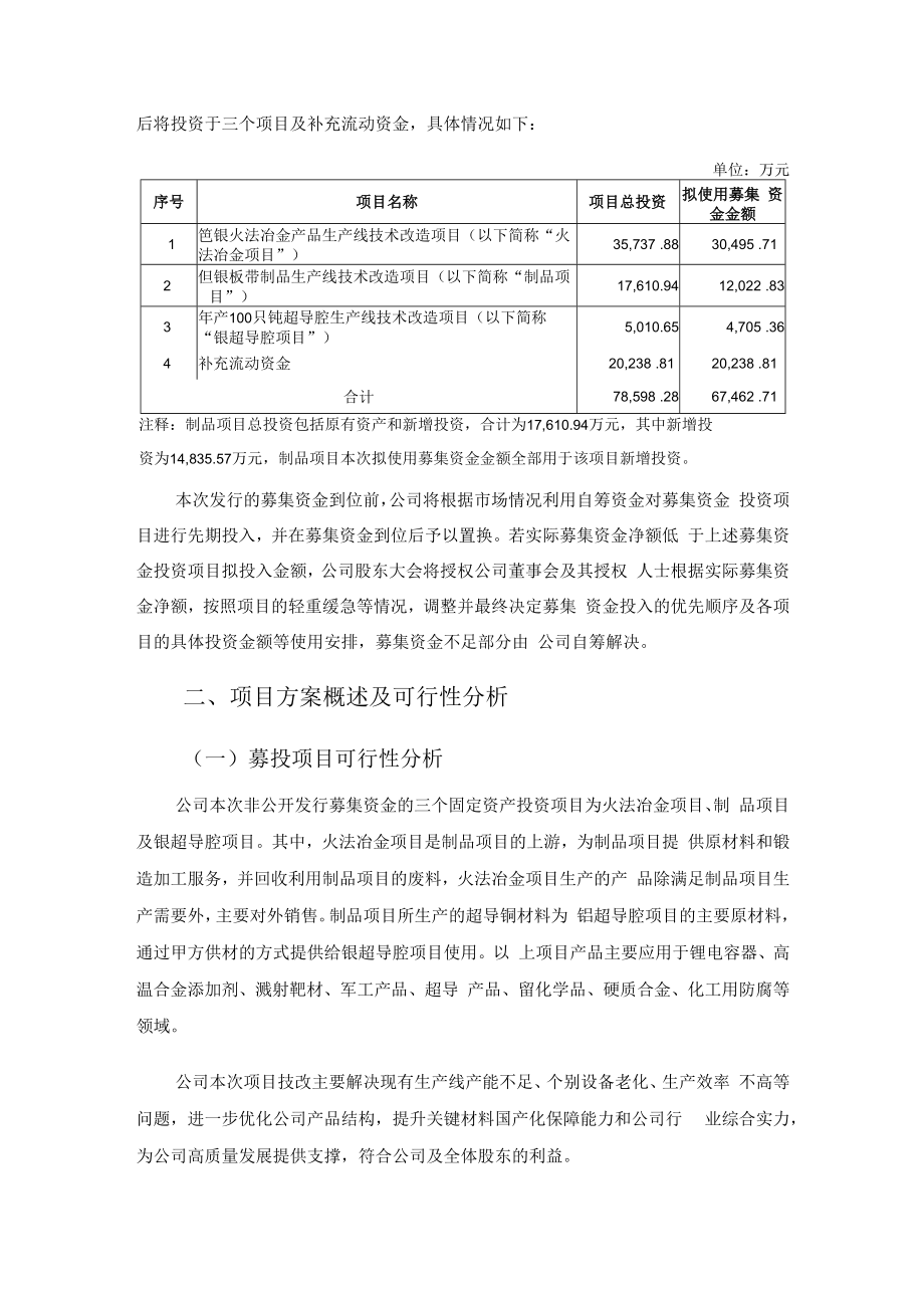 东方钽业：东方钽业2022年非公开发行A股股票募集资金使用可行性分析报告（修订稿）.docx_第2页