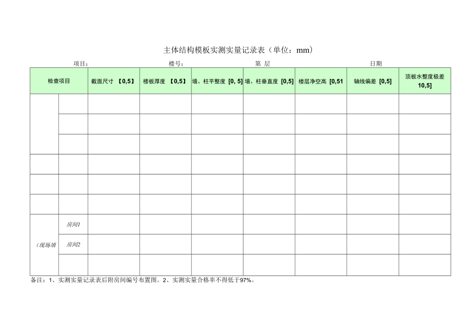 主体结构模板实测实量记录表.docx_第1页