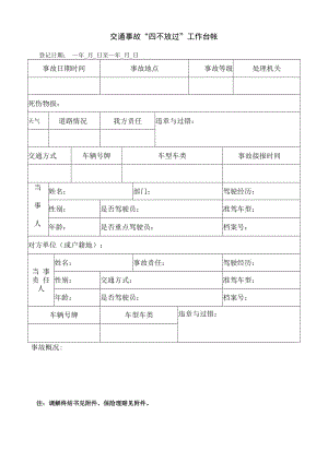 交通事故“四不放过”工作台帐.docx