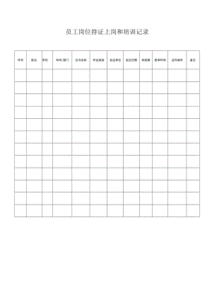 员工岗位持证上岗和培训记录.docx