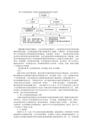 国土空间规划体系下我国乡村规划建设的变革与展望 附新时期国土空间规划问题与对策分析.docx