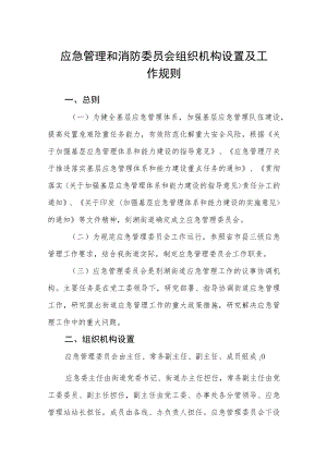 应急管理和消防委员会组织机构设置及工作规则.docx