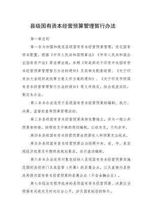 县级国有资本经营预算管理暂行办法.docx