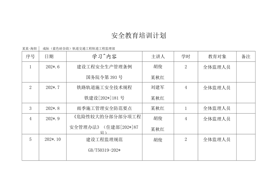 安全教育培训计划模板.docx_第2页