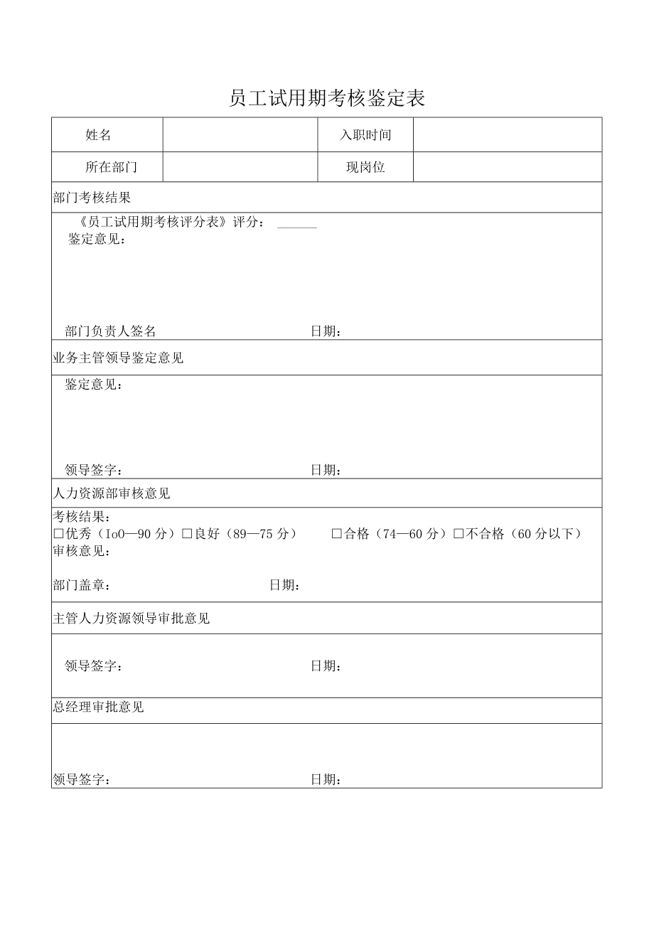 员工试用期考核鉴定表.docx_第1页