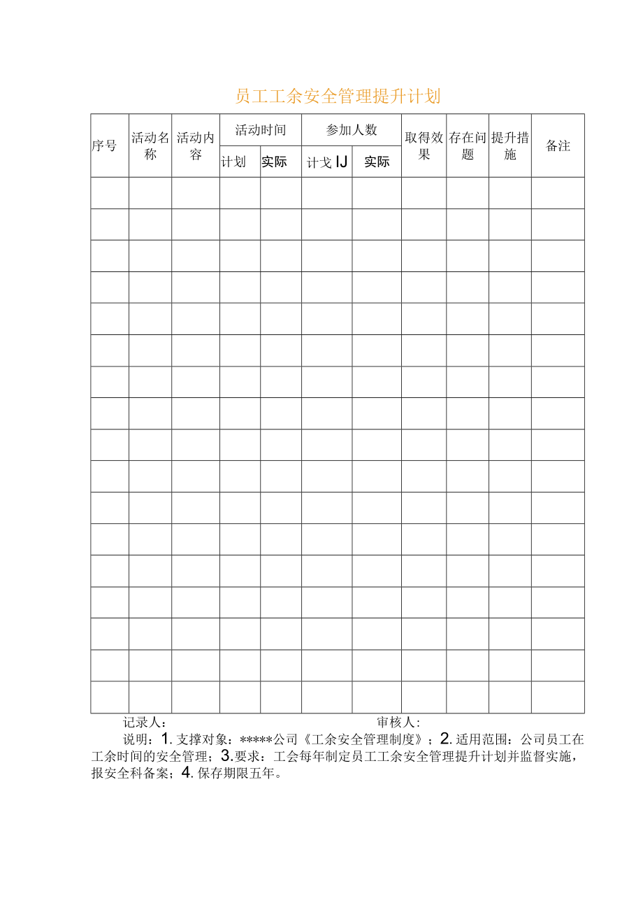 员工工余安全管理提升计划.docx_第1页