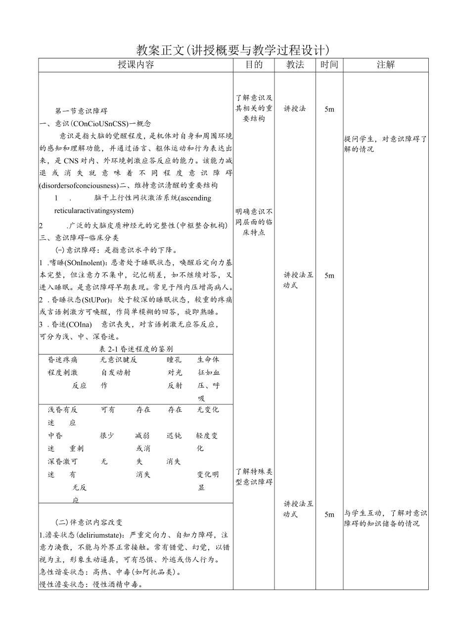 华北理工神经疾病概要教案03神经系统疾病的常见症状.docx_第2页