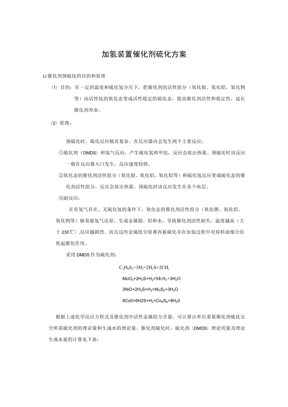 加氢装置催化剂硫化方案.docx_第1页