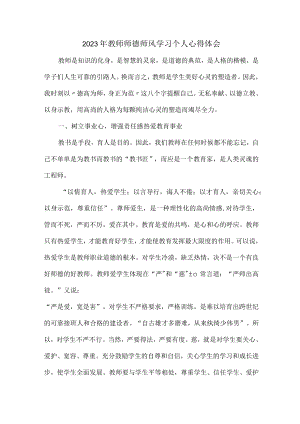 城区学校2023年教师师德师风学习个人心得体会（合计7份）.docx