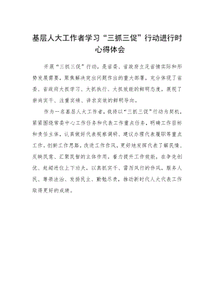 基层人大工作者学习“三抓三促”行动进行时心得体会.docx